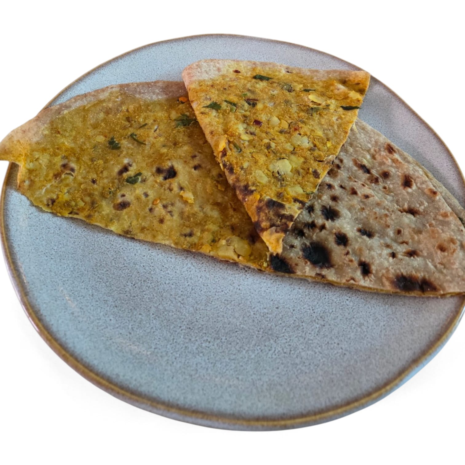 Half Cooked Aloo Paratha